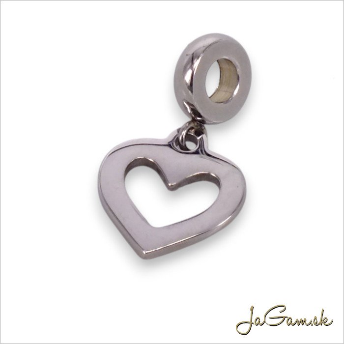 Korálka s príveskom 26x15mm CHIRURGICKÁ OCEĽ, 1ks (ch1753)